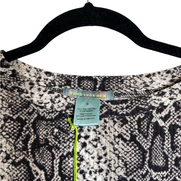 Good Luck Gem | Snake Print Long Sleeve Ribbed Dress NWT Size Small - Picture 4 of 6